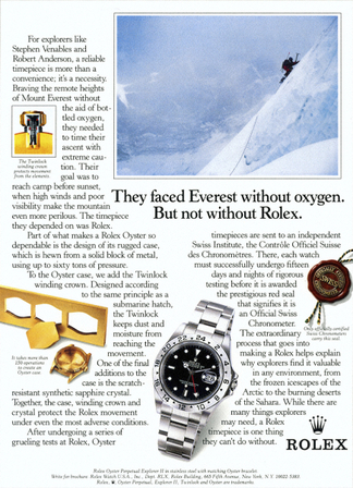 ROLEX Watches Everest 88 ad