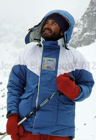 Ed Webster in Weaver coat at Mt Everest